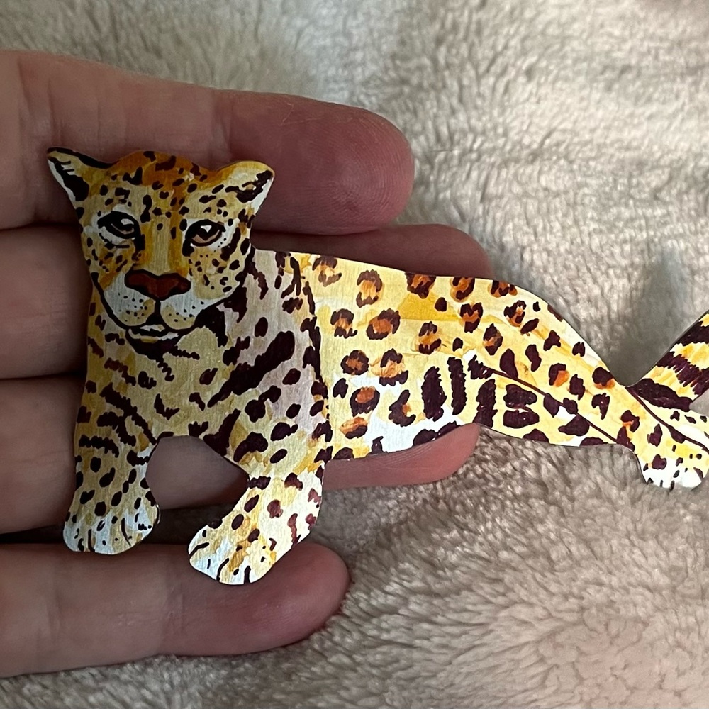 Leopard Print Enamel Brooch One of a Kind!